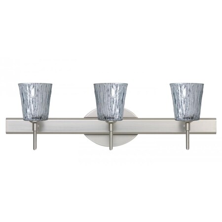 Besa Lighting Besa Wall Nico 4 Satin Nickel Stone Silver Foil 3x5W LED 3SW-5125SF-LED-SN